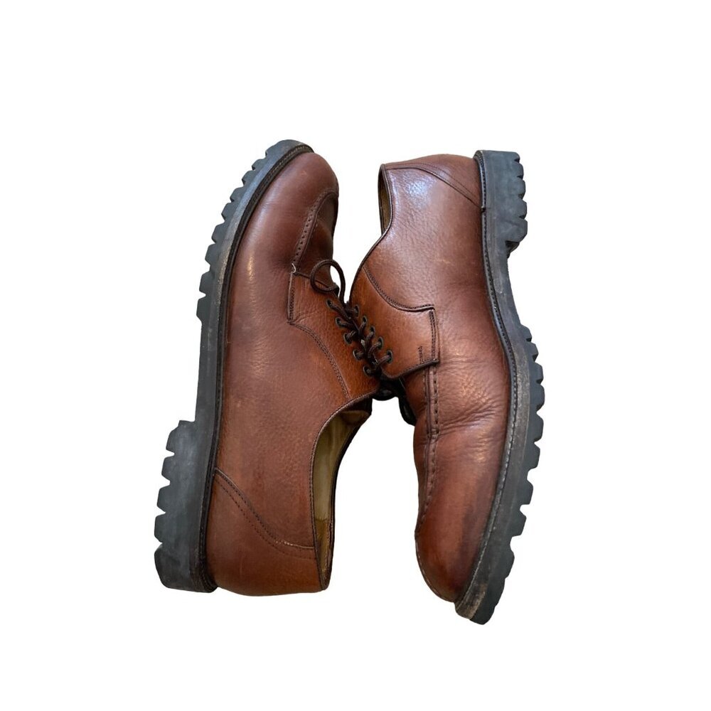 EVERGREEN FOOTWEAR MEN'S BROWN LEATHER DERBY LACE-UP SHOES SZ 10.5 - Picture 7 of 8